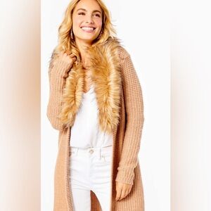 Lilly Pulitzer Adelaine Cardigan Heathered Tiki Hut Metallic $278 Medium M